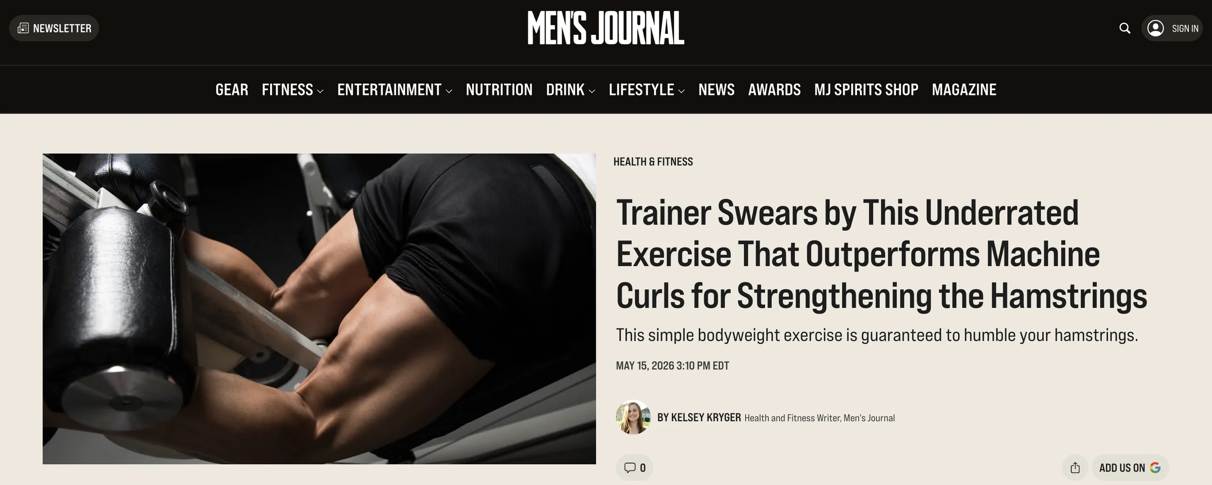 Men’s Journal BowFlex earned media feature